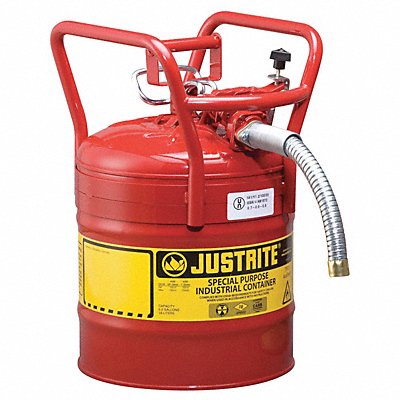 JUSTRITE 7350130 Type II DOT Safety Can Red 18-1/4 in H