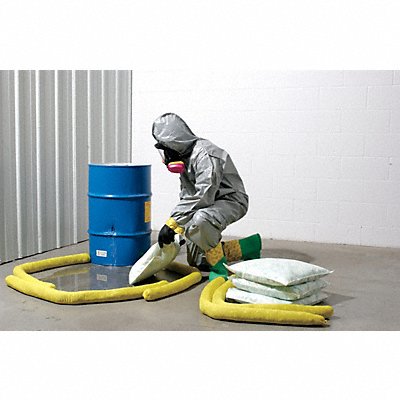 SPILFYTER S230 Absorb Sock Chem/Hazmat 4ft L PK15