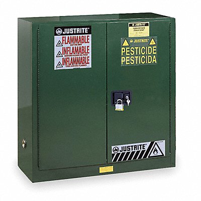 JUSTRITE 893004 Cabinet Pesticide Green 30 Gallon
