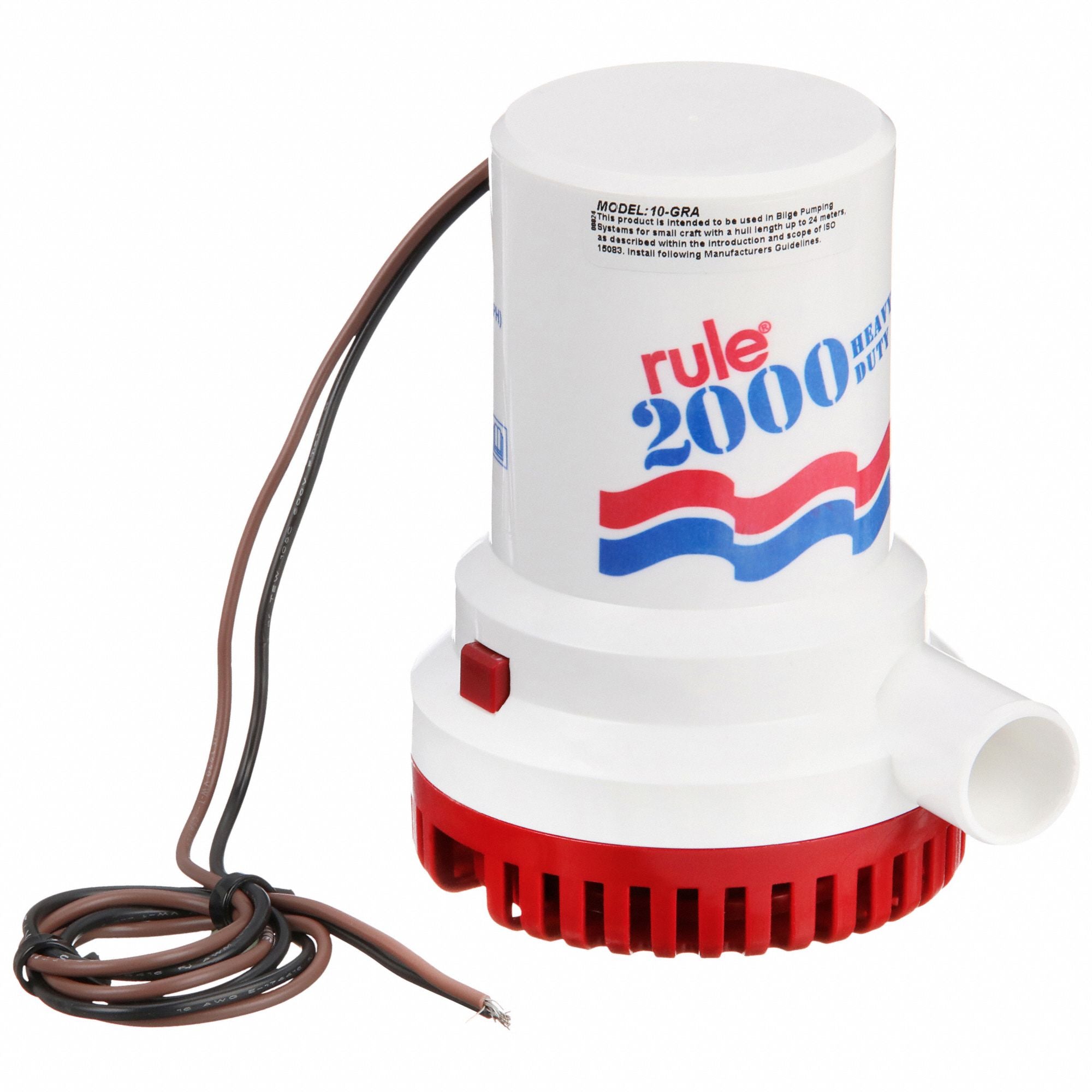 RULE 10 Electric Bilge Pump ABS 12VDC 1-1/8