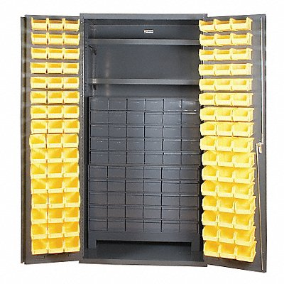 DURHAM MFG 3501DLP60DR11962S95 K4938 Bin Cabinet Grey 72 x36 x24 156YllwBns
