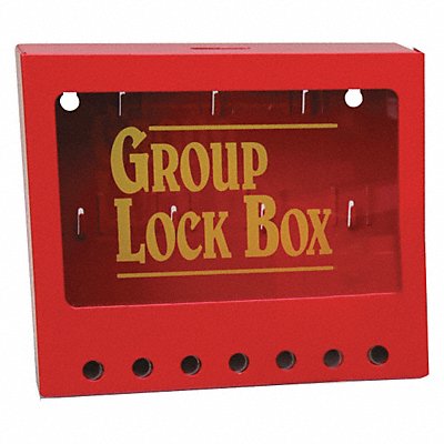 BRADY 105714 Group Lockout Box 7 Locks Max Red