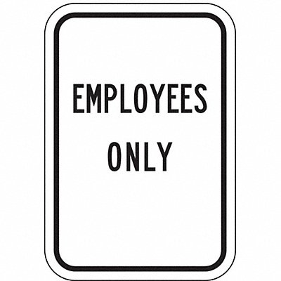 LYLE FA004BW12HA Rflctv Employee Visitor Sign 18x12in Alu