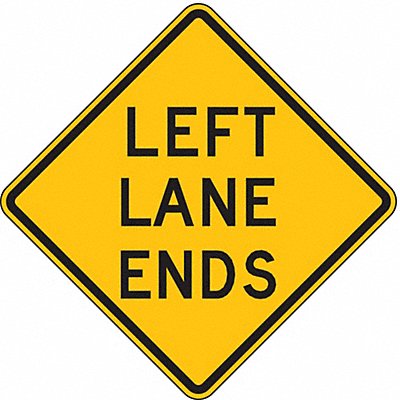 LYLE W91L24HA Left Lane Ends Traffic Sign 24 x 24