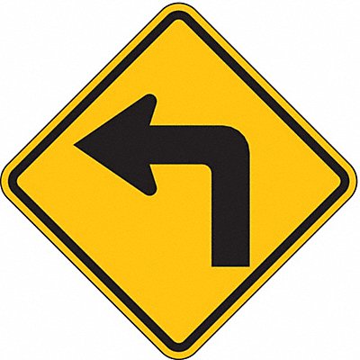 LYLE W11L12HA Left Turn Traffic Sign 12 x 12