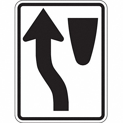 LYLE R4818HA Merge Left Traffic Sign 24 x 18