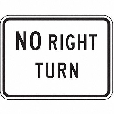 LYLE R31P24HA No Right Turn Traffic Sign 18 x 24