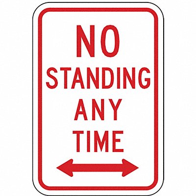 LYLE 2061 No Standing Any Time Parking Sign 18x12