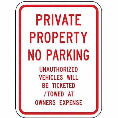 LYLE PPR06018HA Private Property No Parking Sign 24 x18