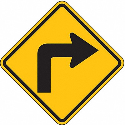 LYLE W11R24HA Right Turn Traffic Sign 24 x 24