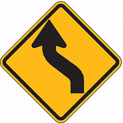 LYLE W14L12HA Reverse Curve left Traffic Sign 12 x12