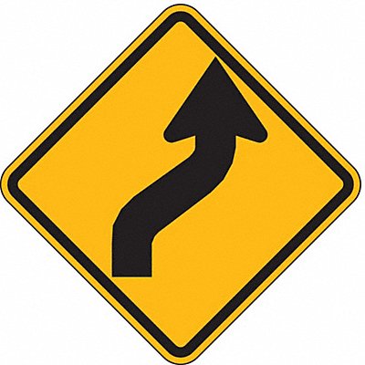 LYLE W14R12HA Reverse Curve Right Traffic Sign 12 x12