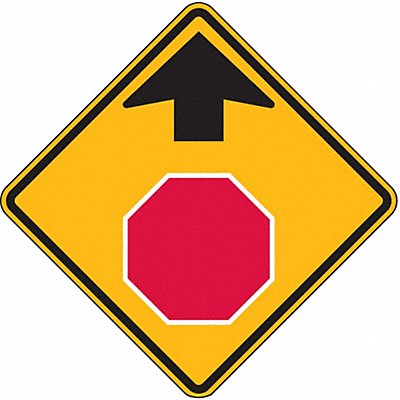 LYLE W3130DA Stop Sign Ahead Traffic Sign 30 x 30