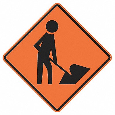 LYLE W211A36HA Worker w/Shovel Traffic Sign 36 x 36