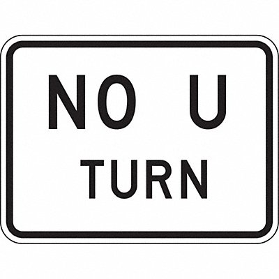 LYLE R34P24HA No U Turn Traffic Sign 18 x 24
