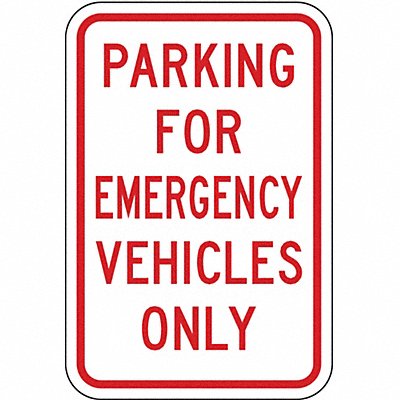 LYLE RP12012HA Emergency Vehicle Parking Sign 18 x 12