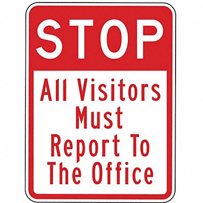 LYLE SEC05918HA Non-Rflctv Visiitors Sign 24x18in Alum