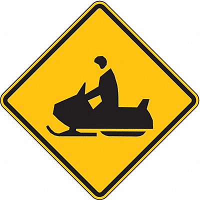 LYLE W11624HA Snowmobile Crossing Traffic Sign 24 x24