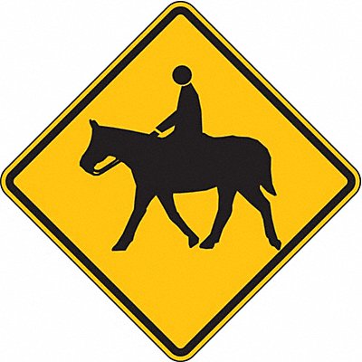 LYLE W11724DA Horse Crossing Traffic Sign 24 x 24