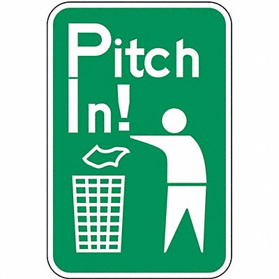 LYLE DL02012HA Reflective Pitch In Sign 18x12in Alumin