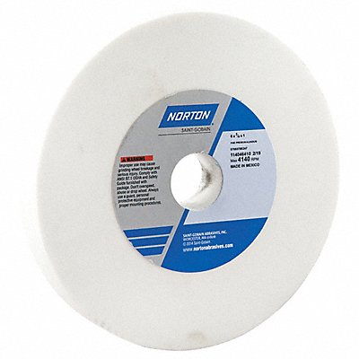 NORTON 7660788247 Grinding Wheel T1 6x3/4x1 AO 100G White