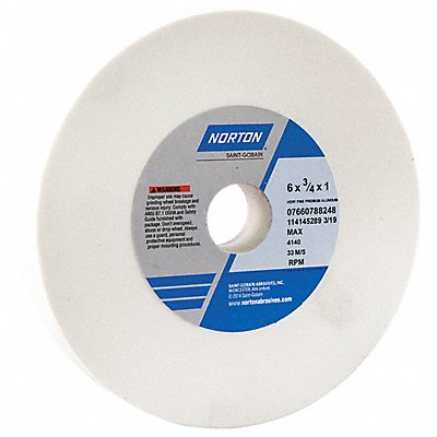 NORTON 7660788248 Grinding Wheel T1 6x3/4x1 AO 150G White