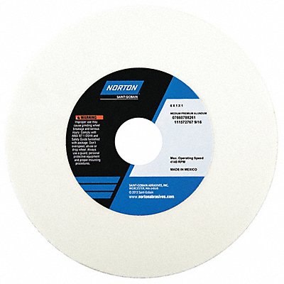 NORTON 7660788261 Grinding Wheel T1 6x1x1 AO 60G White