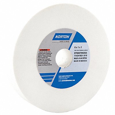 NORTON 7660788263 Grinding Wheel T1 6x1x1 AO 150G White