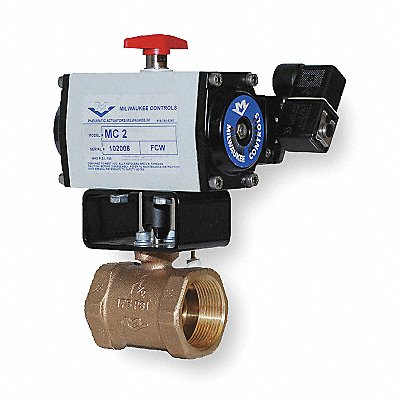 MILWAUKEE VALVE MBDAOA200 Butterfly Valve Dbl Acting Bronze 2 In.