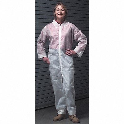 CELLUCAP 55802XGRA Collared Coveralls White XL Straight