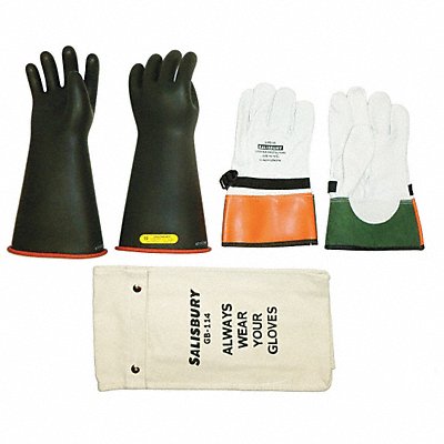 SALISBURY GK214RB11 E4077 Electrical Glove Kit 17000VAC/25500VDC 11 PR1