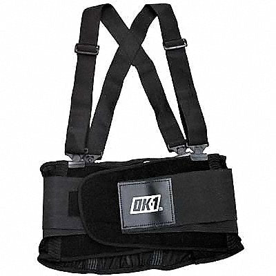 OK-1 OK200S3X Back Support w/Suspenders Black 3XL