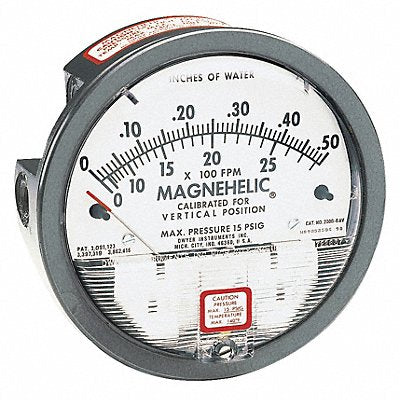 DWYER 20000AV K4579 Pressure Gauge 0 to 0.5 In H2O