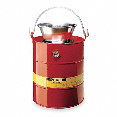 JUSTRITE 10905 Drain Can 5 gal RedGalvanised Steel