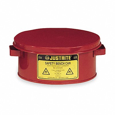 JUSTRITE 10375 Bench Can 1 galGalvanised Steel Red