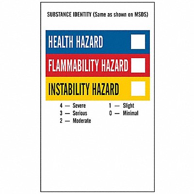 BRADY 121164 NFPA Label 5 In.H 3 In.W Vinyl PK500