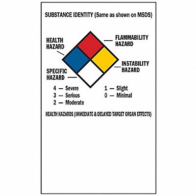 BRADY 121165 NFPA Label 3 Wx5 H Self-Adh Vinyl PK500