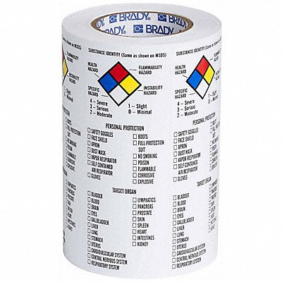 BRADY 121162 NFPA Label Vinyl 8 In.H 3 In.W PK500