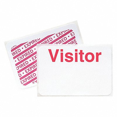 BRADY 95688 D0064 Visitor Badge 1 Day Red/White PK500