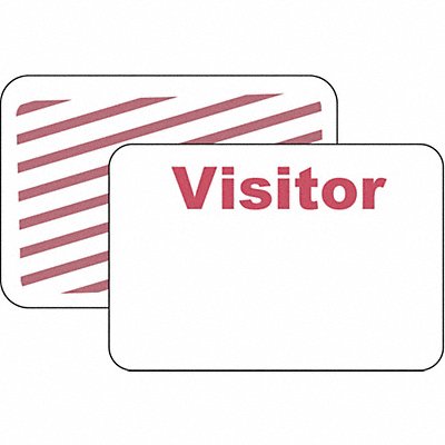 BRADY 95673 D0065 Visitor Badge 1 Week Red/White PK500