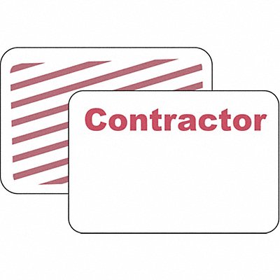 BRADY 95674 D0065 Contractor Badge 1 Week Red/White PK500