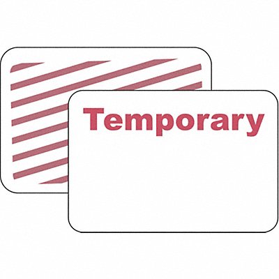 BRADY 95675 D0065 Temporary Badge 1 Week Red/White PK500