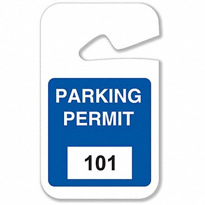 BRADY 96262 Parking Permits 101-200 Wht/Blu PK100