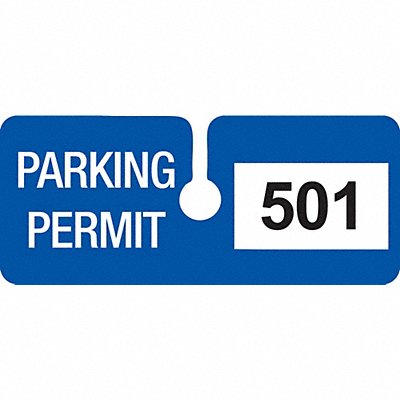 BRADY 96284 Parking Permits Rearview Wht/Blue PK100