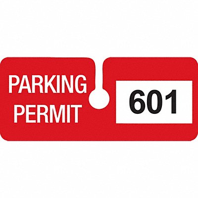 BRADY 96294 Parking Permits Rearview Wht/Red PK100