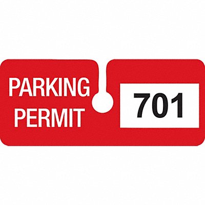BRADY 96295 Parking Permits Rearview Wht/Red PK100
