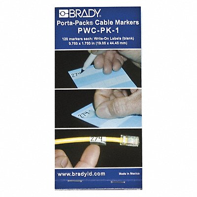 BRADY PWCPK1 Wire Marker Book Write-On Self-Laminatng