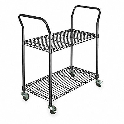 GRAINGER 3TPC8 Wire Cart 2 Shelf L41 x W18 x H39 In.