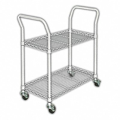 GRAINGER 3TPE2 Wire Cart 2 Shelf L41 x W24 x H39 In.