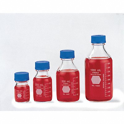 KIMBLE 143951000 Media Bottle 225mmH Clear 101mm Dia PK10